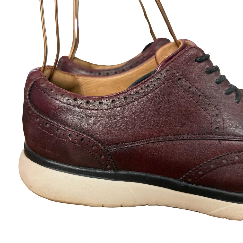 Florsheim Comfortech Leather Flair Wingtip Oxford Burgundy Dress Shoes sz 11 W
